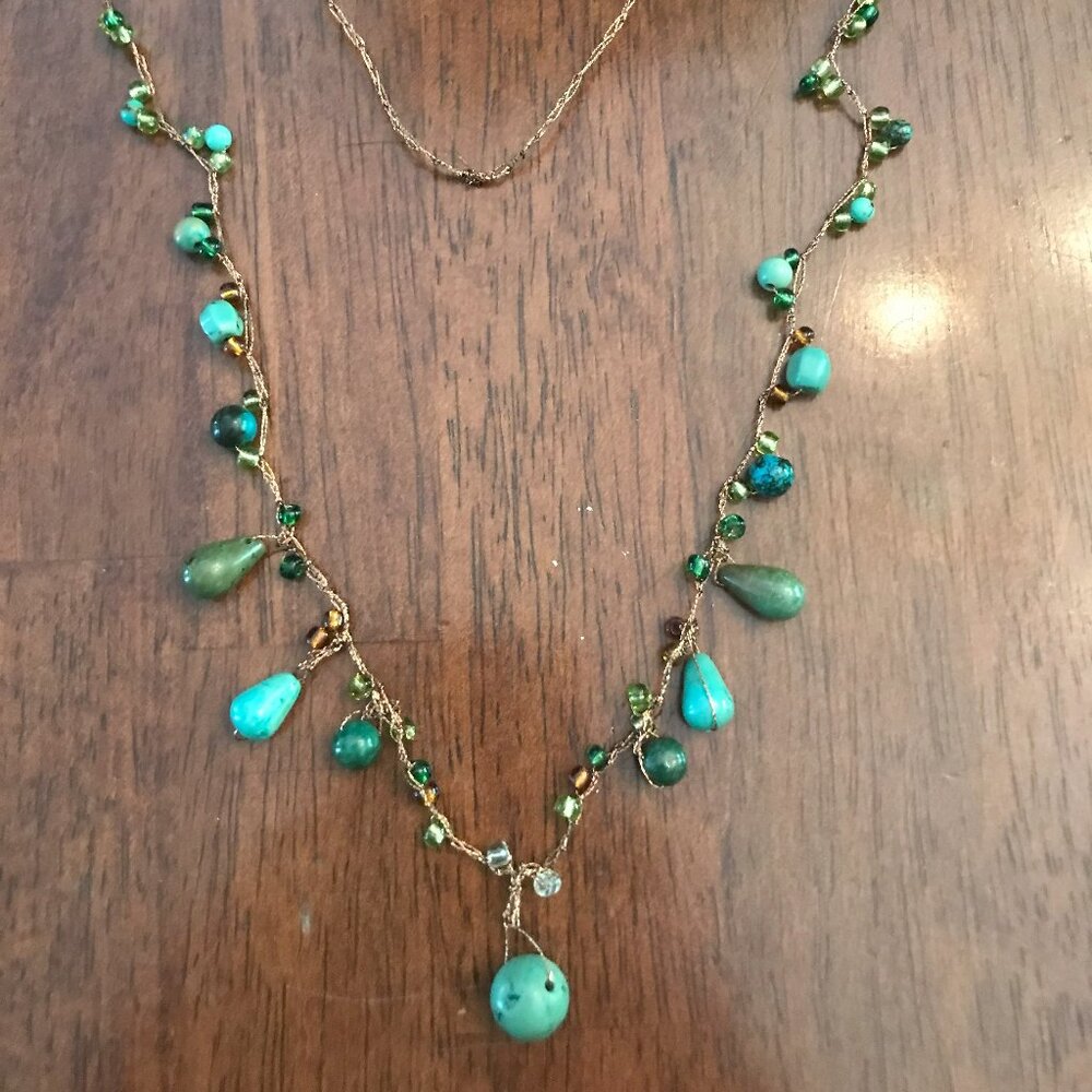 Green Jasper and jade necklace